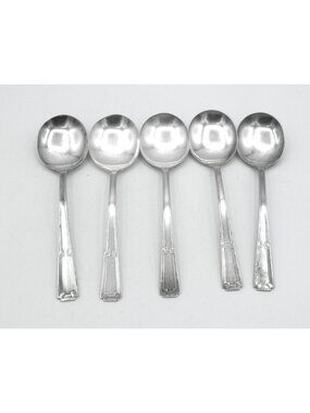 Lady Frances (Silverplate, 1925) by Associated Silver  Cream Soup Spoon Set of 5
